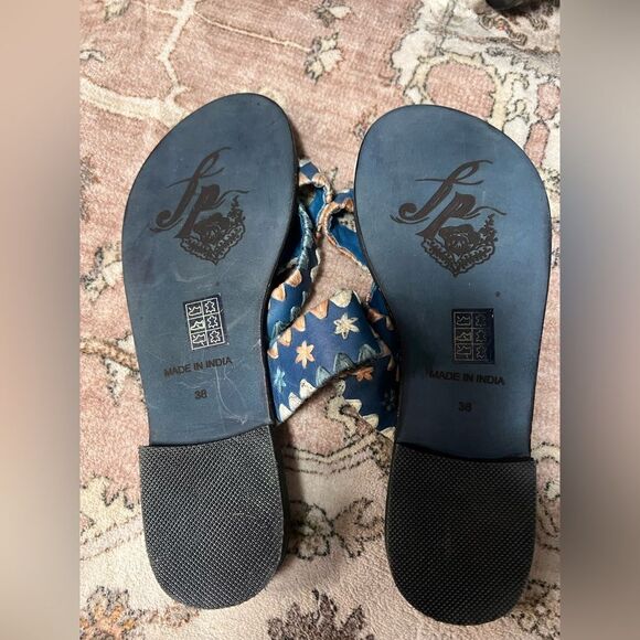 Free People Leather Bella Caia Crocheted Sandals in Blue - Picture 5 of 5